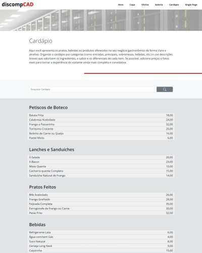 Cardápio
