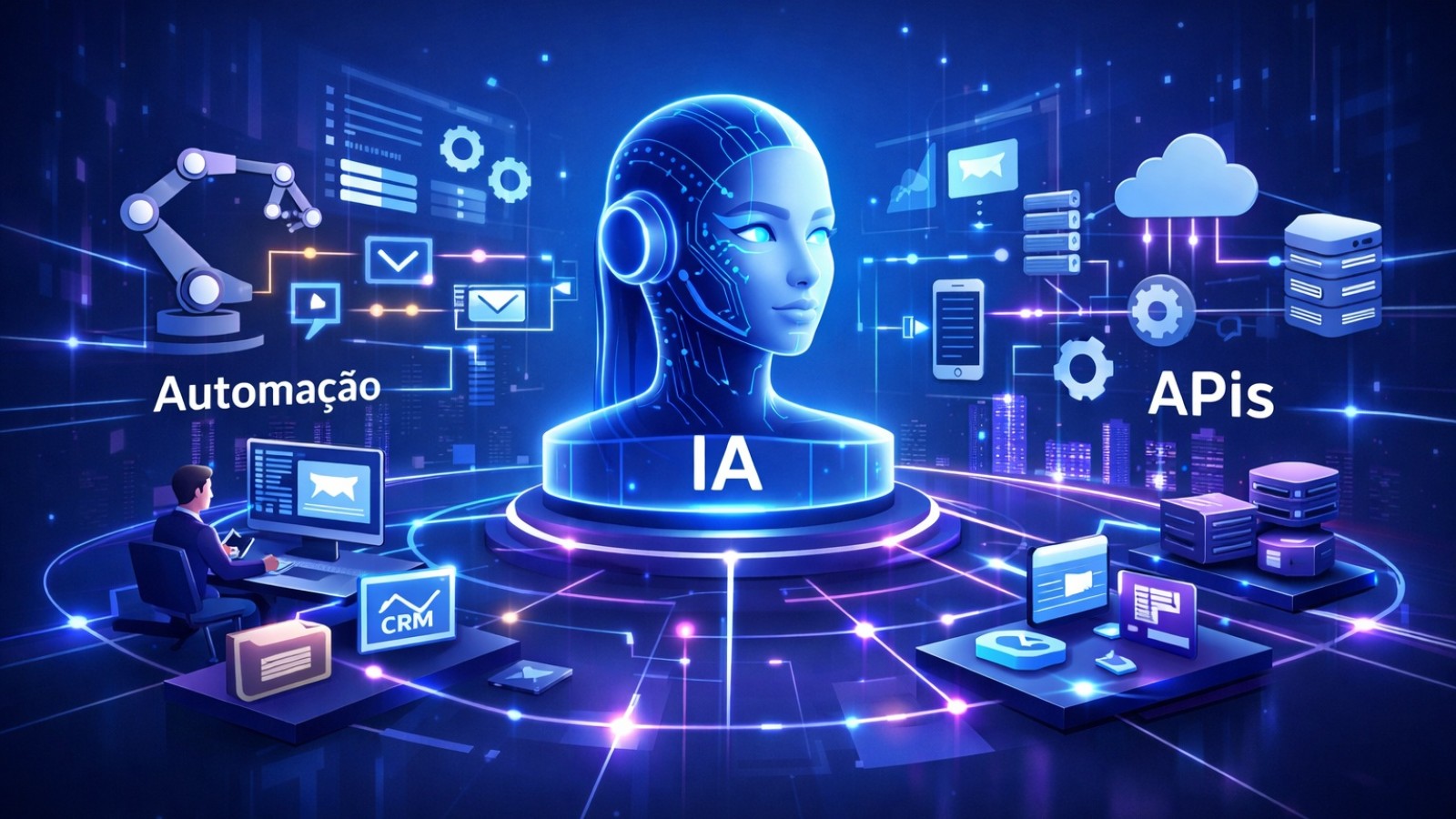 IA + Automação + APIs: Como os Ecossistemas Inteligentes Estão Transformando os Negócios